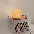 Maglev floating night light with levitating moon and planet models, LED atmospheric lighting with USB power