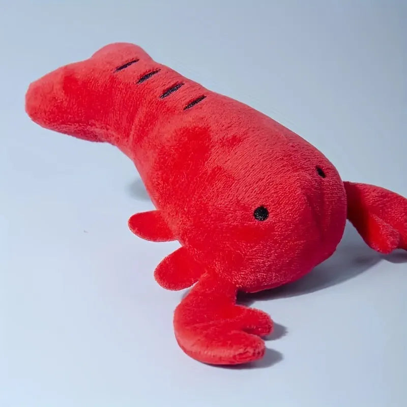 Red squeaky lobster stuffed dog toy measuring 12.5 cm with crab lobster design for small medium dogs