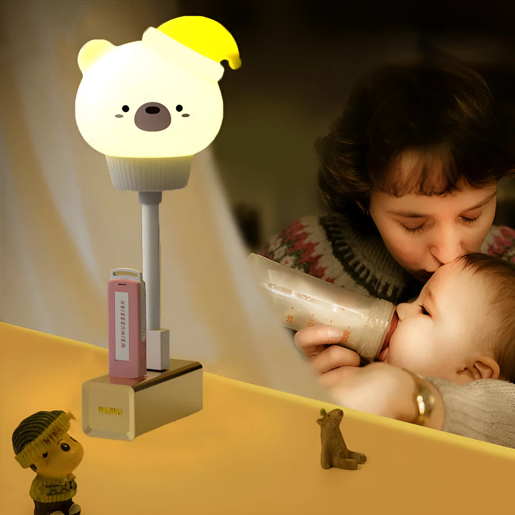 Cute animal USB portable LED night light with remote control and adjustable brightness