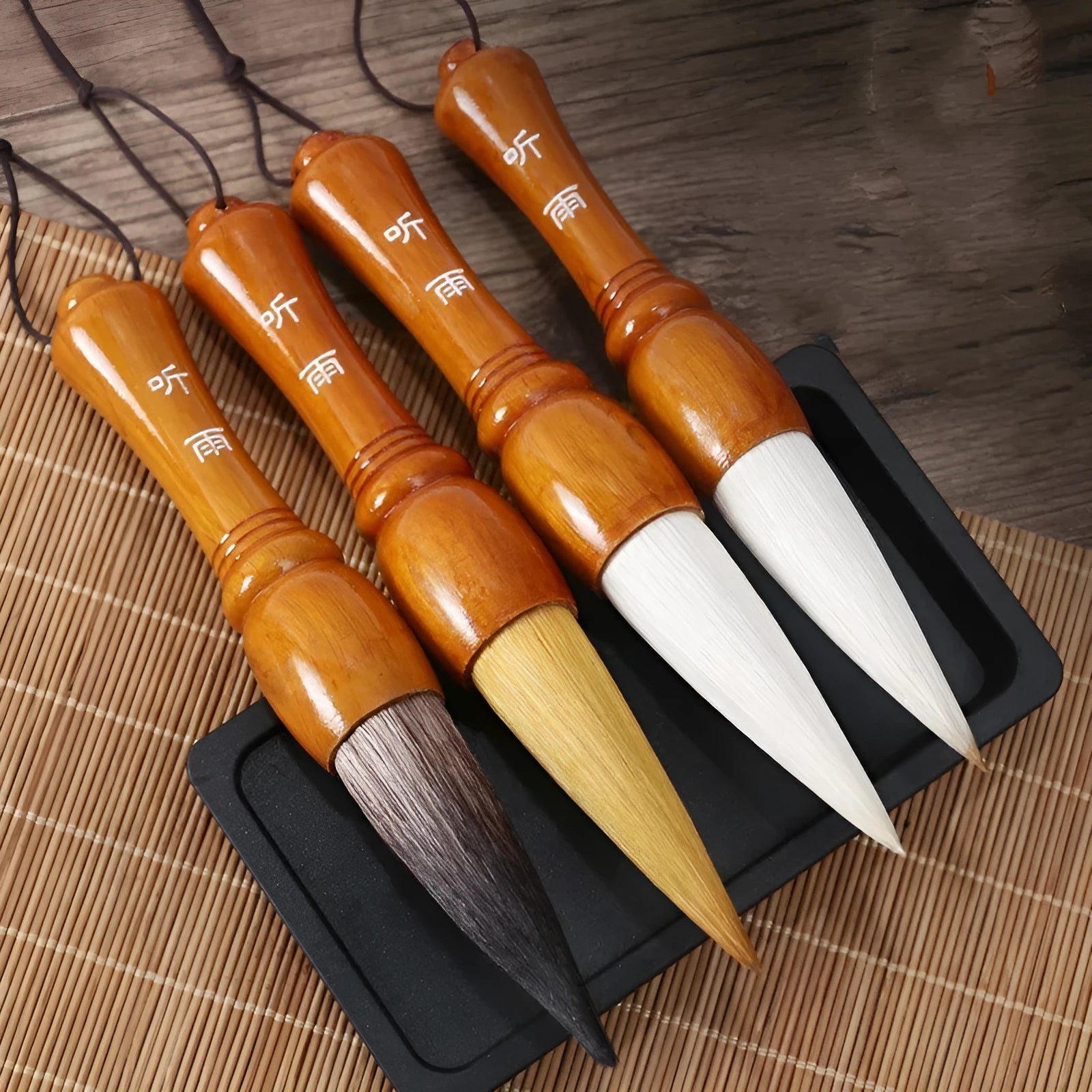 Large traditional Chinese painting wrist brush with sheep hair nib and transparent packaging