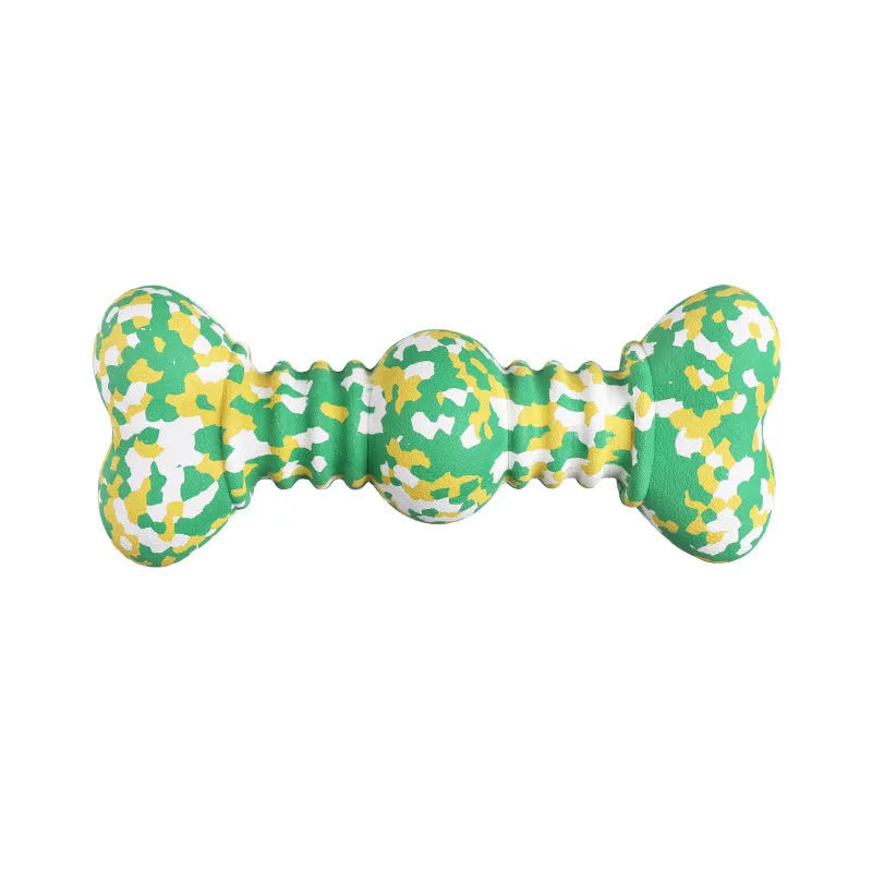 USDA Organic natural rubber dog chew toy with camouflage pattern for medium and large breed dogs