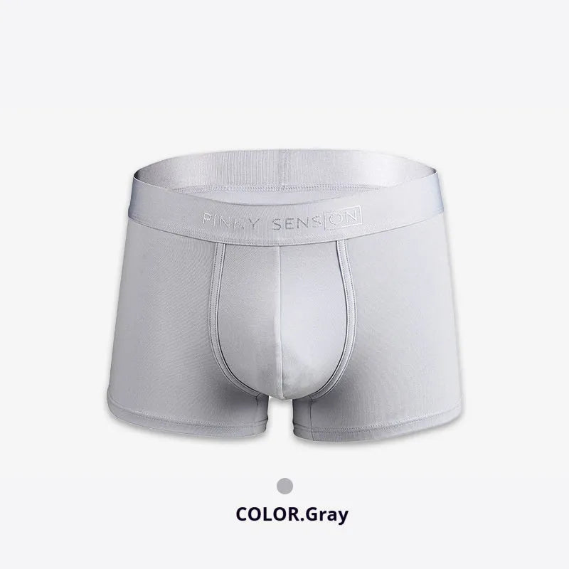 Men's solid colour cotton boxer shorts showing black white silver grey light green options