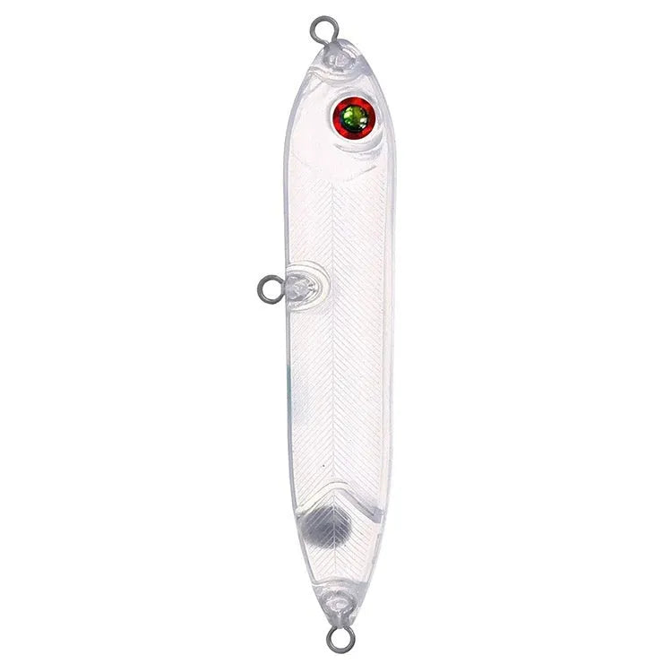 Transparent 9.5cm ABS plastic blank fishing lure body with 7mm eye openings