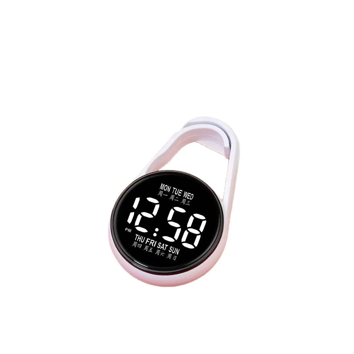 LED electronic watch with luminous week display in multiple colour options including black white pink green blue red grey