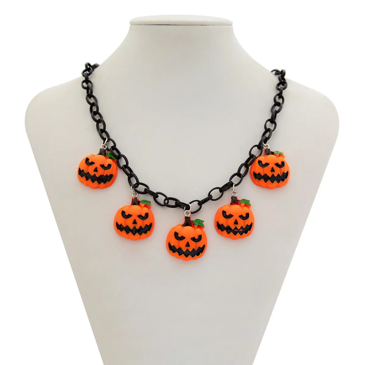 Halloween ghost pumpkin necklace with acrylic cartoon pendant in mixed colours