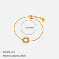 Sunflower Series women's jewellery set with geometric chain necklace and bracelet in gold colour