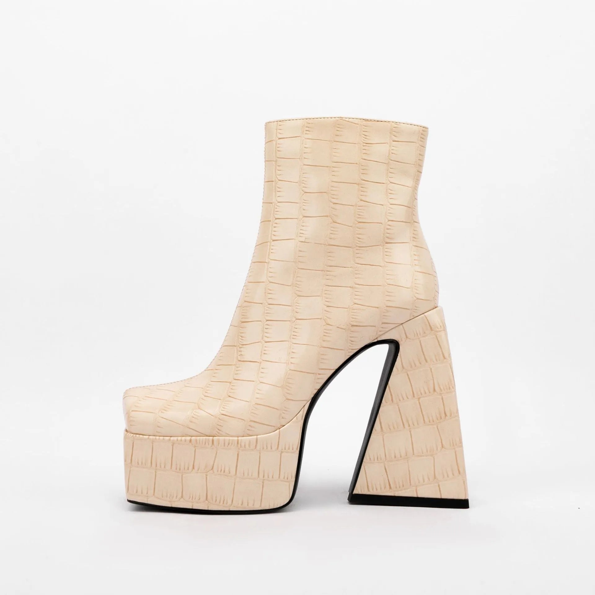 Women's ankle boots with super high heel above 8cm in red, green, black, beige, and brown colour options