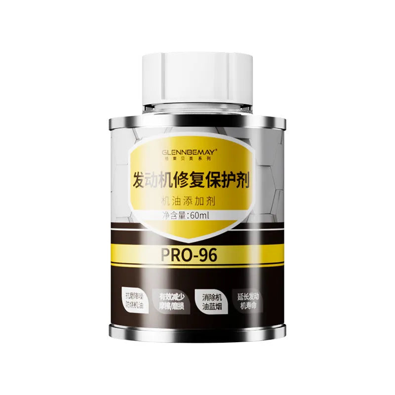 White bottle of 60ml engine oil anti-wear additive for car engine protection