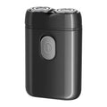 Rechargeable electric shaver with floating cutter head, LED display, and brushless motor in black, LCD black, or silver finish