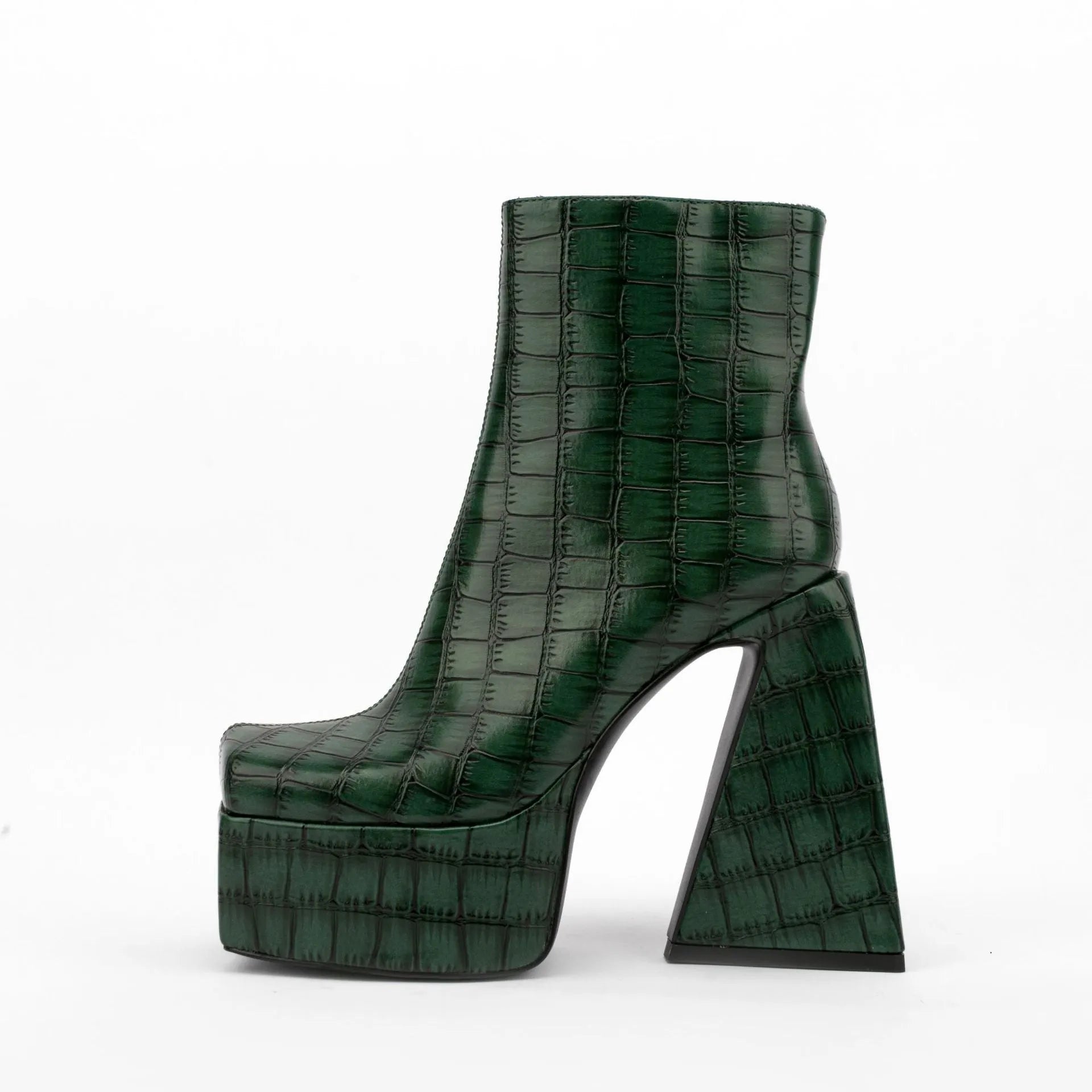 Women's ankle boots with super high heel above 8cm in red, green, black, beige, and brown colour options