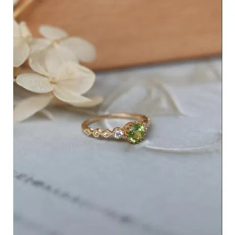 Geometric copper women's ring with quadrilateral detailing in a Japanese-inspired retro style.