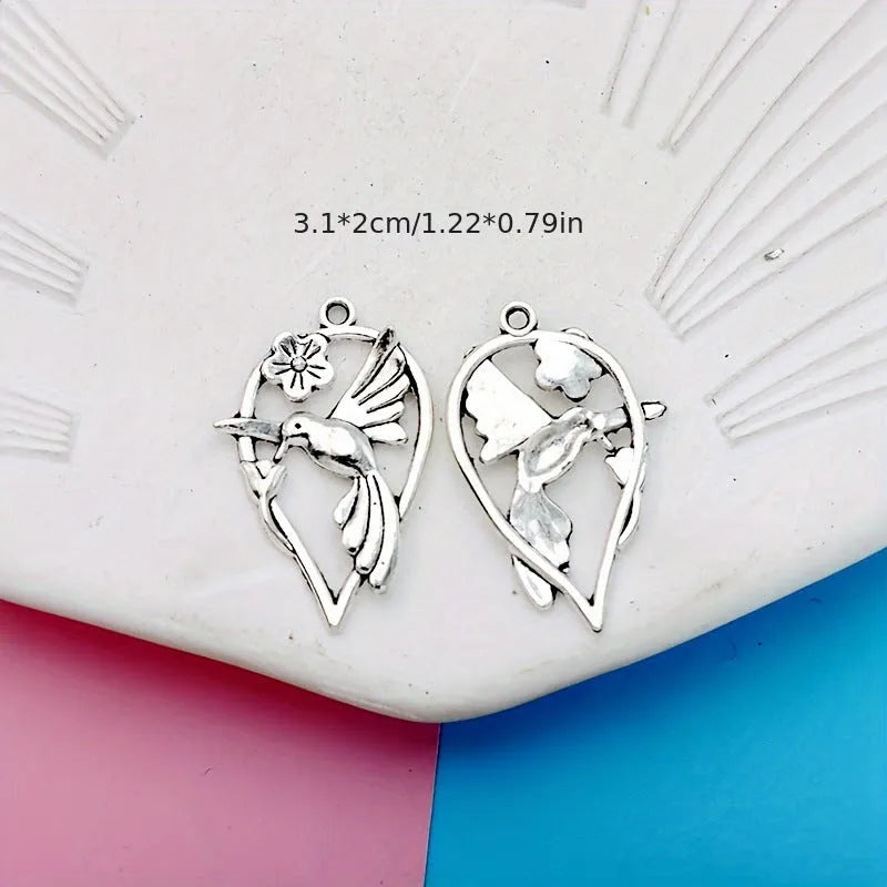 Alloy magpie bird pendant with electroplated finish in P234 colour for DIY jewellery making.