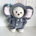 Grey elephant print plush jumpsuit suit for 30cm tall Lina bear dolls