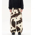 Men's casual straight-leg trousers with American retro cows pattern in 7698 cow colour