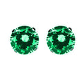 Double-headed titanium alloy navel stud with zirconium accents in various colours on a plain background.