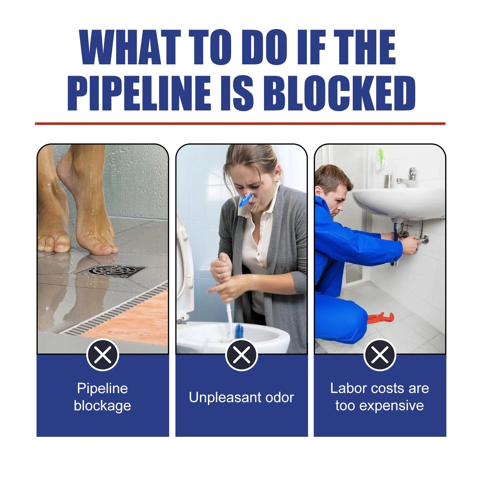 Pipe dredge agent for kitchen and bathroom sewer cleaning in 100g packaging