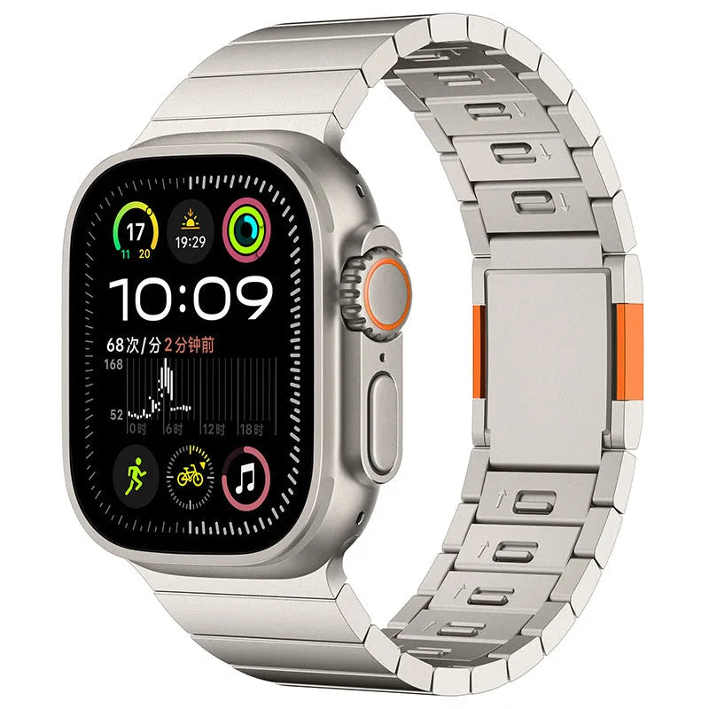 Stainless steel Apple Watch strap with magnetic buckle in multiple colour options