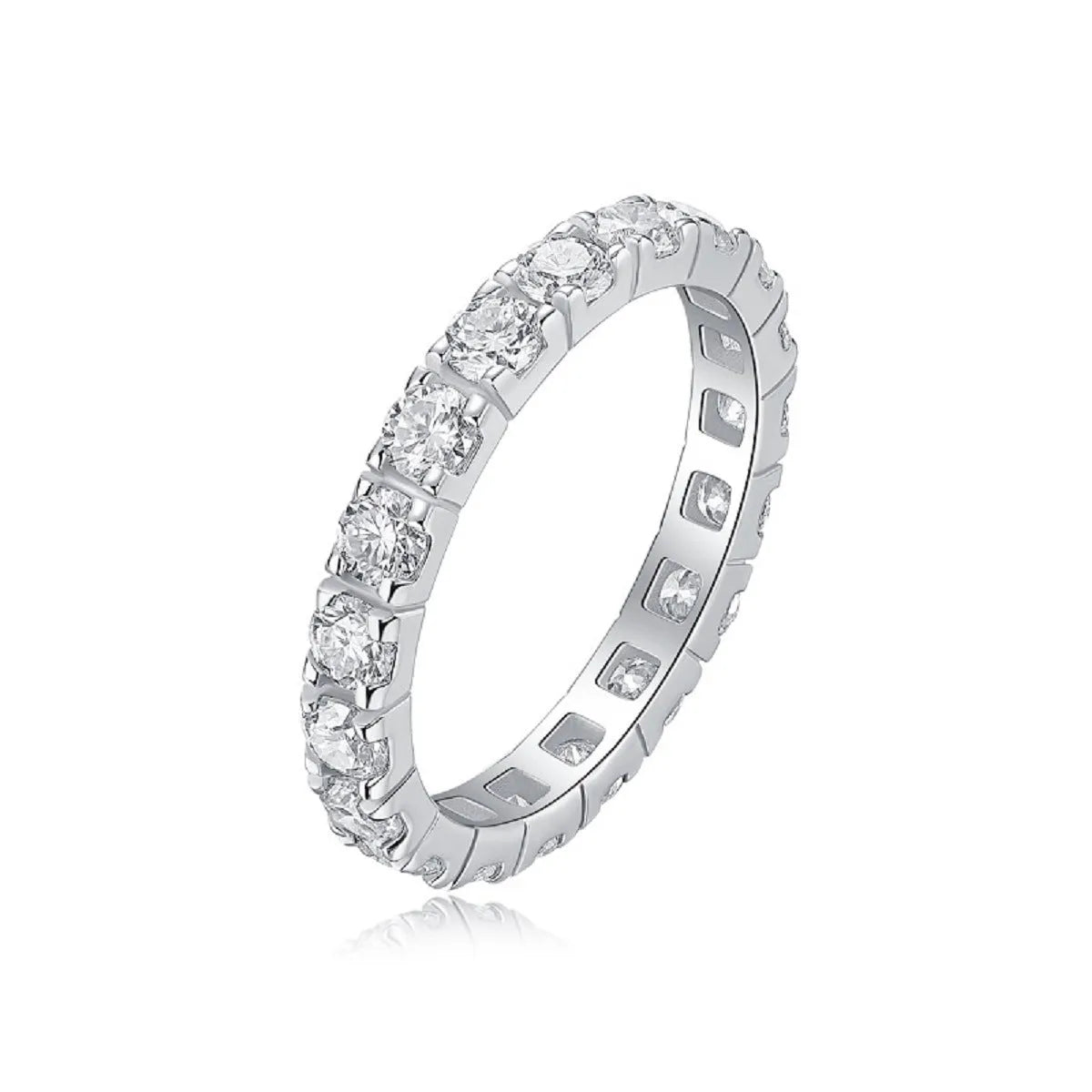 Women's sterling silver ring with round geometry design in fashion OL style