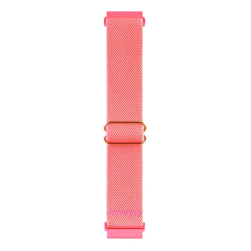 Quick release elastic polyester woven watch strap in black, 20mm width, for Samsung, Garmin, Huawei smartwatches
