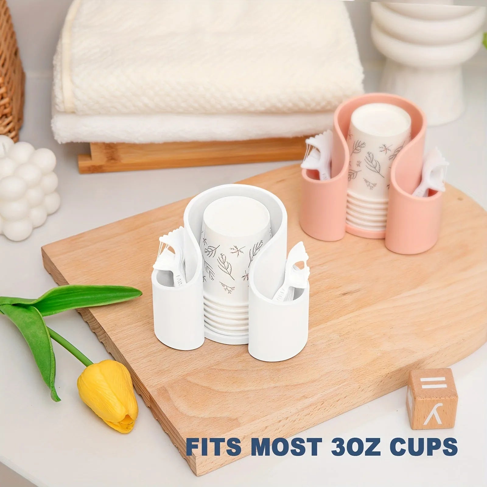 A solid colour plastic cotton box for dental floss or swab storage.