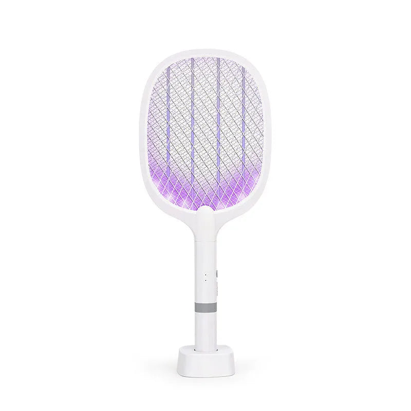 Purple and blue rechargeable electric mosquito swatter for indoor insect control