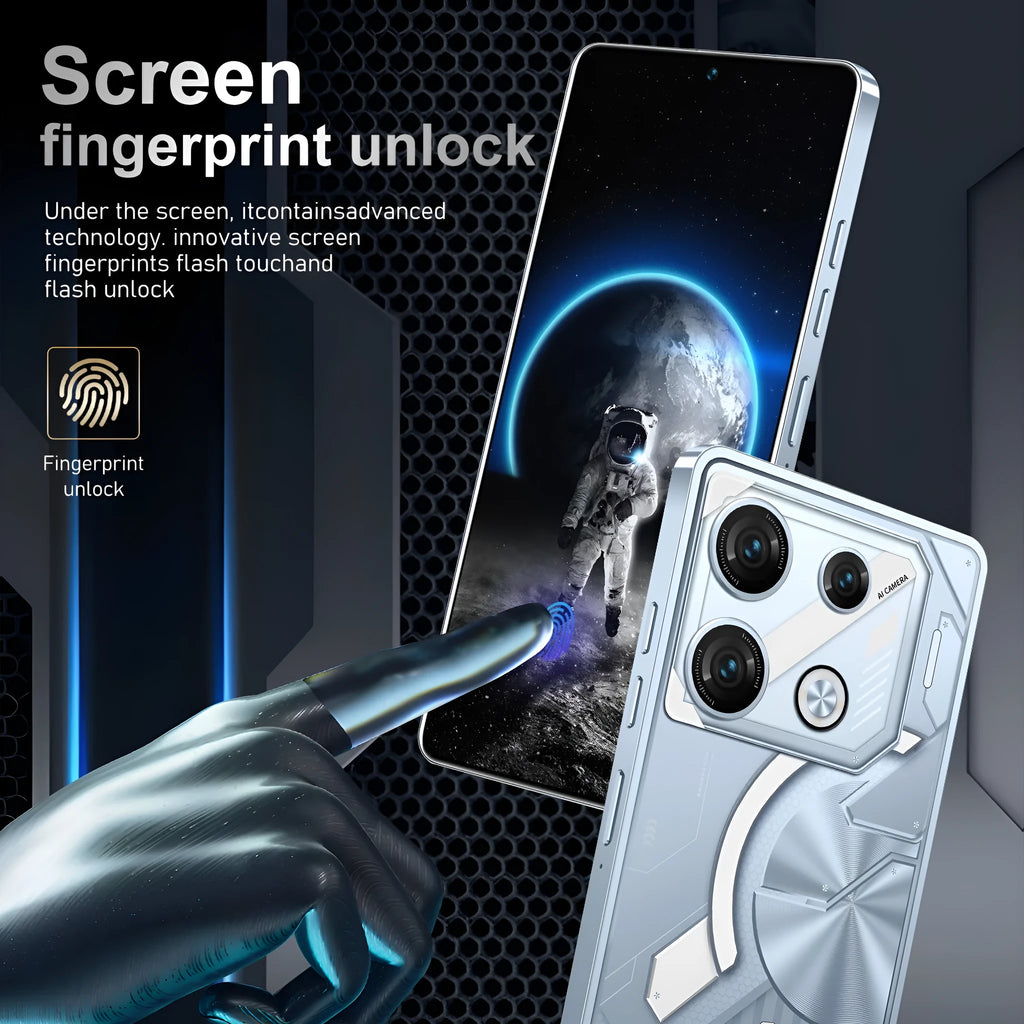 GT10 Pro Android smartphone in Blue or Silver with straight plate design and international power adapters