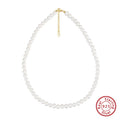 Women's adjustable necklace with natural freshwater pearls on 925 sterling silver chain