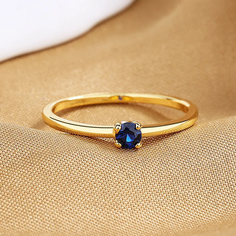 Twin Style women's copper geometric circle ring with single diamond in choice of four colours