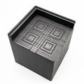 Four black plastic bed risers for raising furniture height with thickened support mats