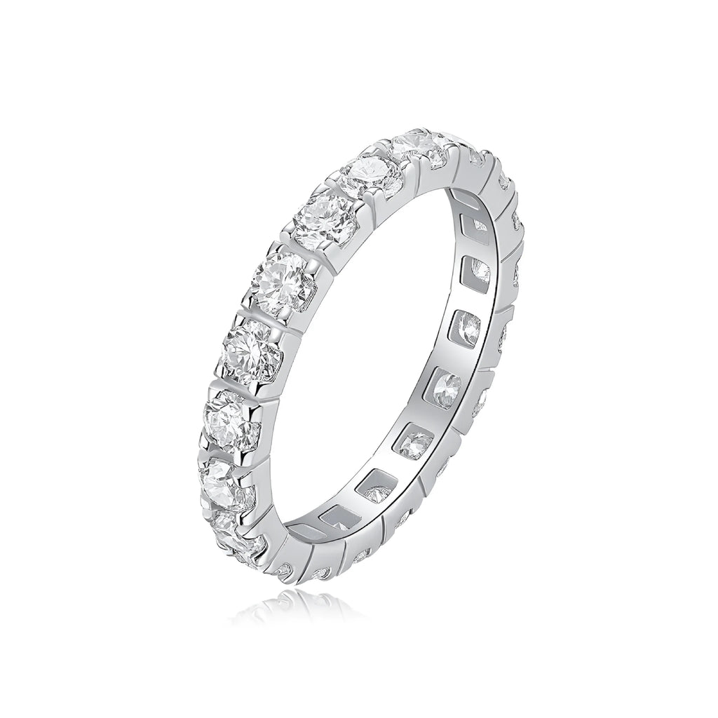 Women's sterling silver ring with round geometry design in fashion OL style
