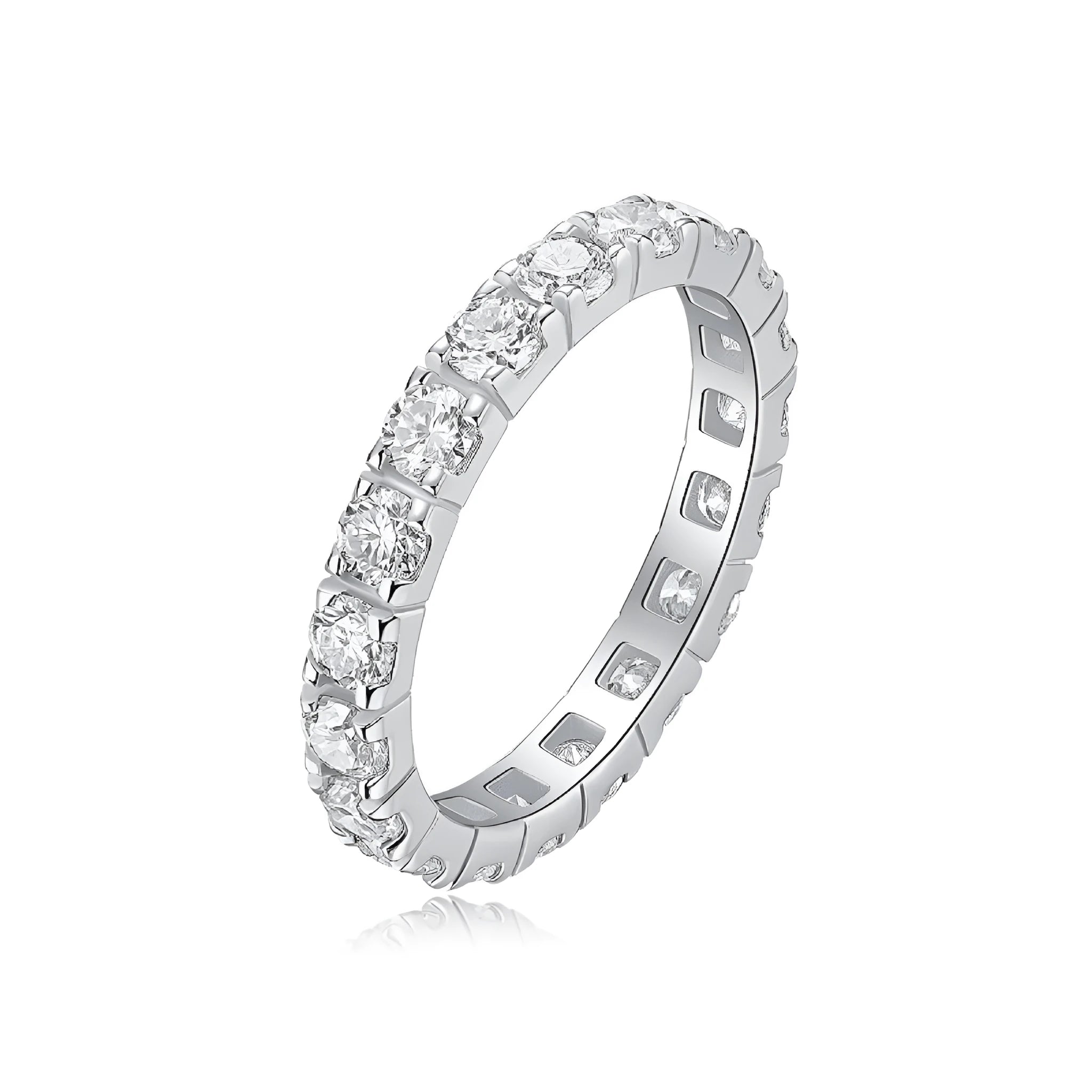 Women's sterling silver ring with round geometry design in fashion OL style