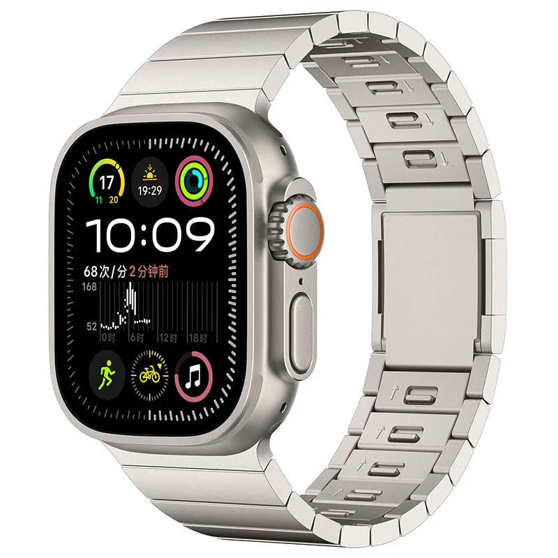 Stainless steel Apple Watch strap with magnetic buckle in multiple colour options