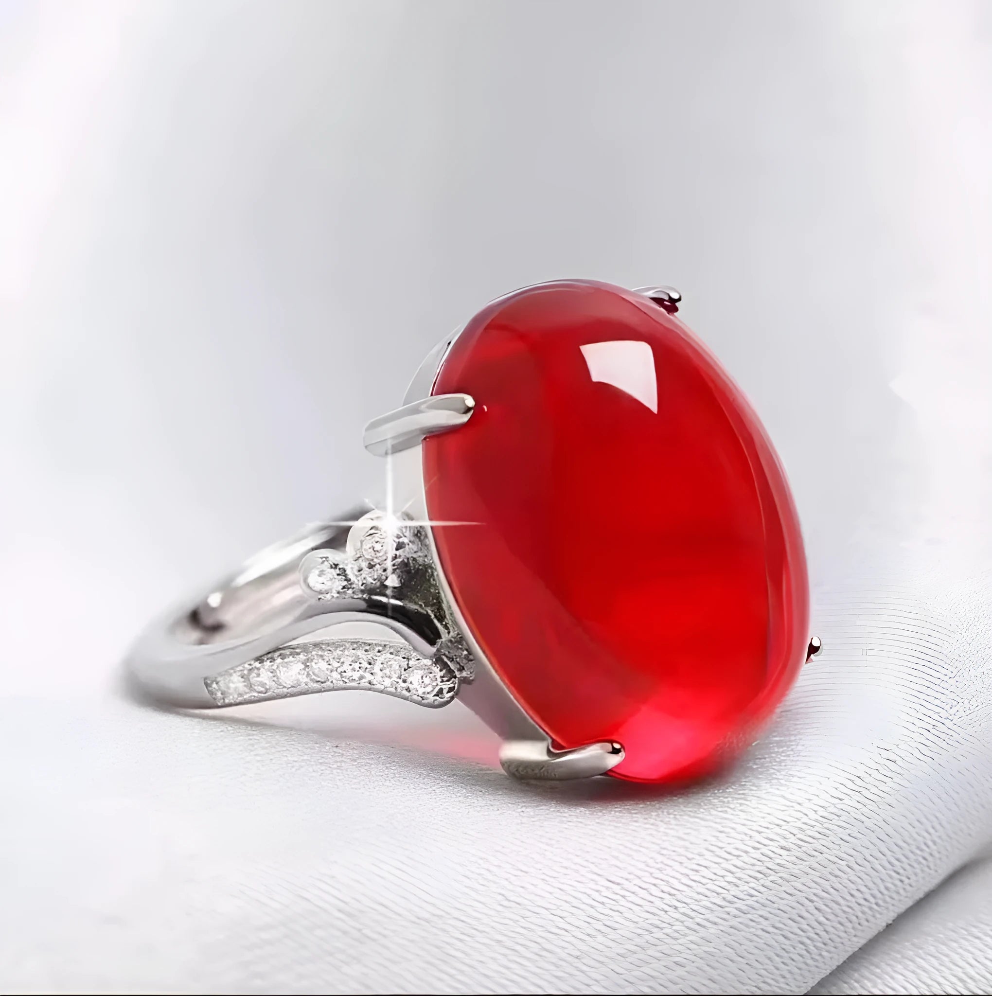 Geometric ethnic-style adjustable ring with a sapphire element in alloy, shown in multiple colours.