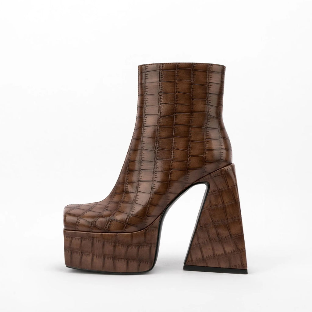 Women's ankle boots with super high heel above 8cm in red, green, black, beige, and brown colour options