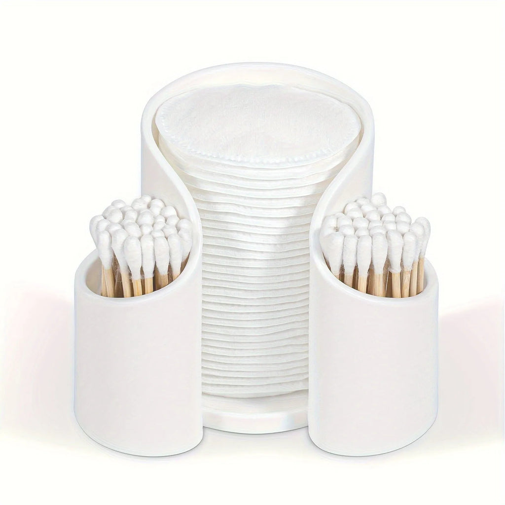 A solid colour plastic cotton box for dental floss or swab storage.