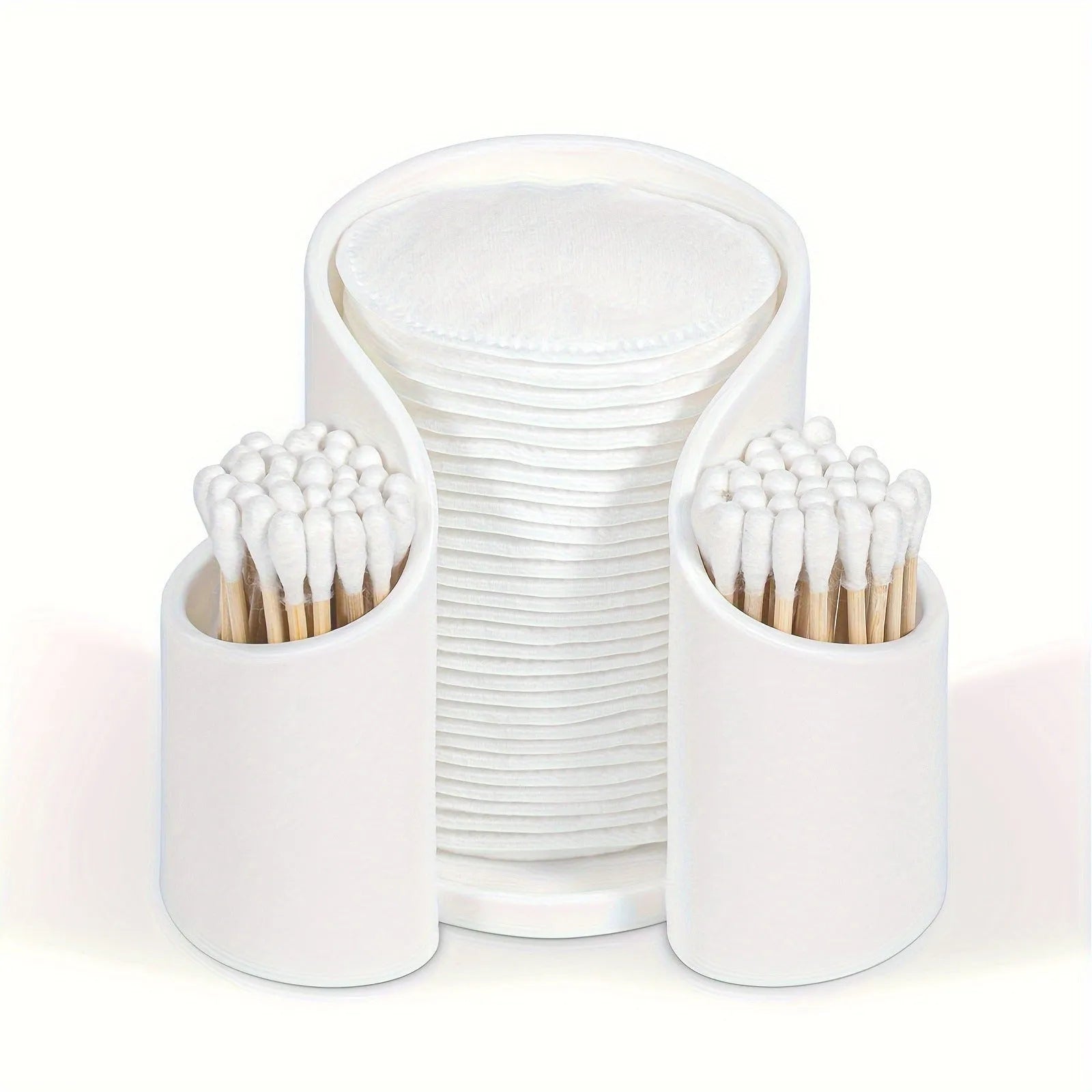 A solid colour plastic cotton box for dental floss or swab storage.