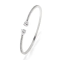 Copper bracelet with white zircon decoration in simple design