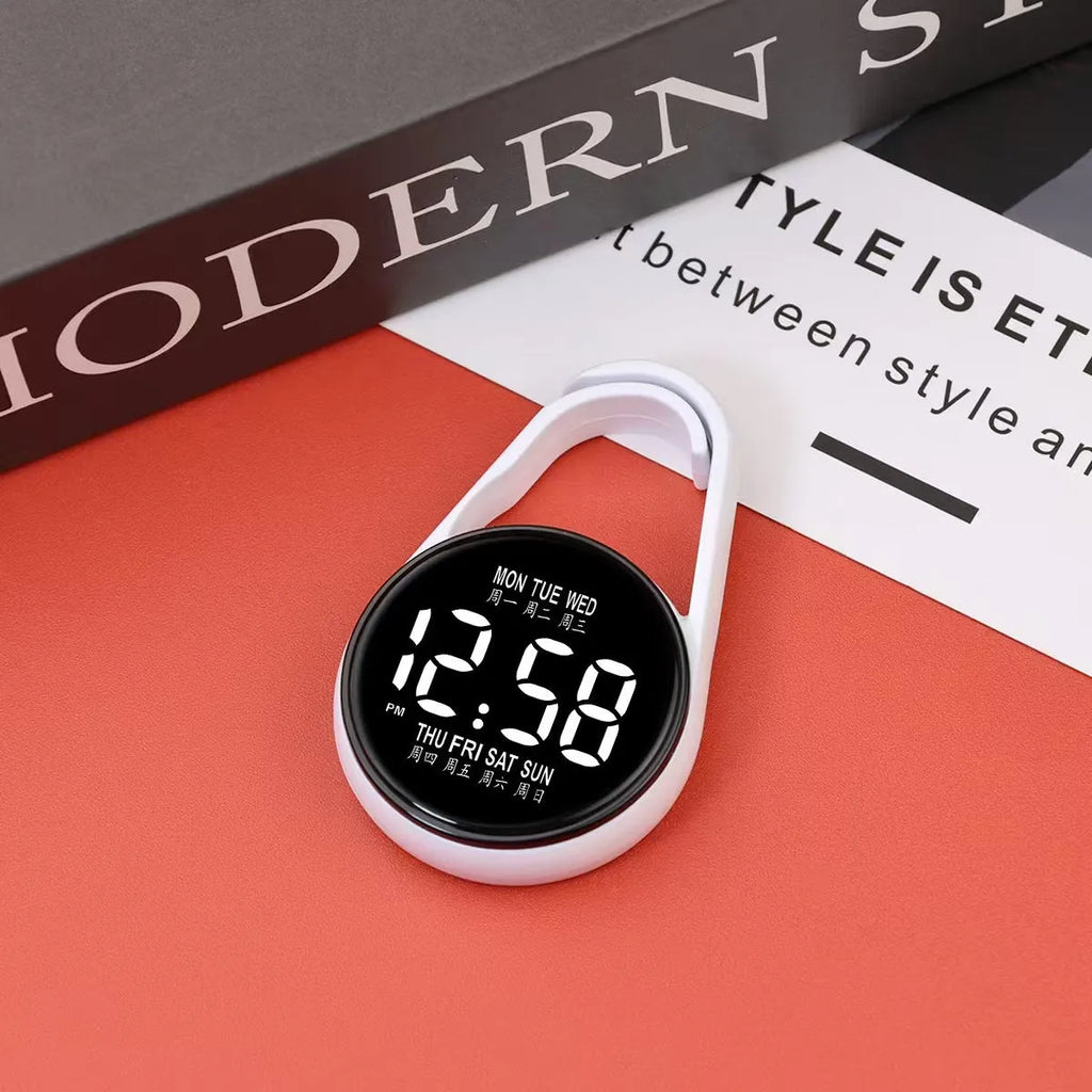 LED electronic watch with luminous week display in multiple colour options including black white pink green blue red grey