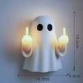 White plastic ghost statue night lamp with LED lighting for Halloween decoration