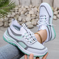 Women's woven mesh low-cut casual shoes in brick red with front lace-up and round toe