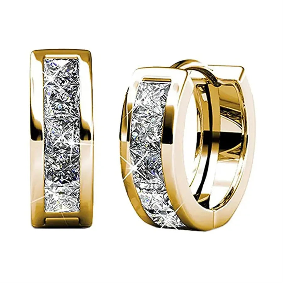 Women's geometric quadrilateral earrings in gold and silver colour options