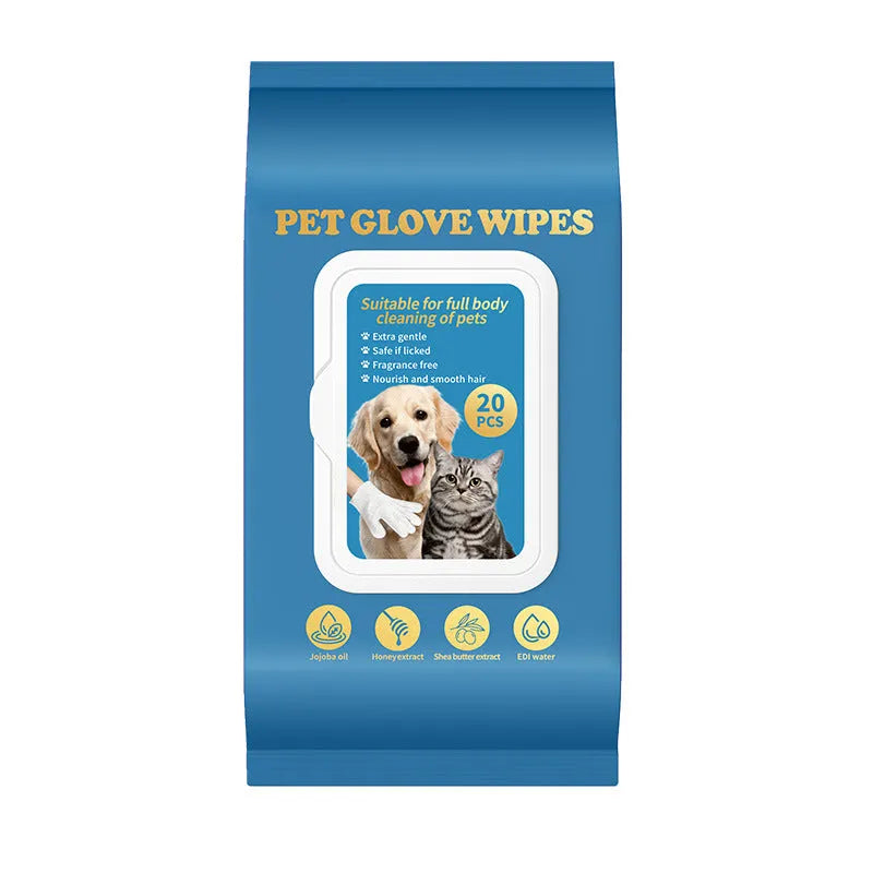 Disposable pet gloves for cat and dog grooming in 20-piece pack quantities