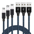 Braided nylon fast charging Micro USB cable for Android phones in black and white colour.