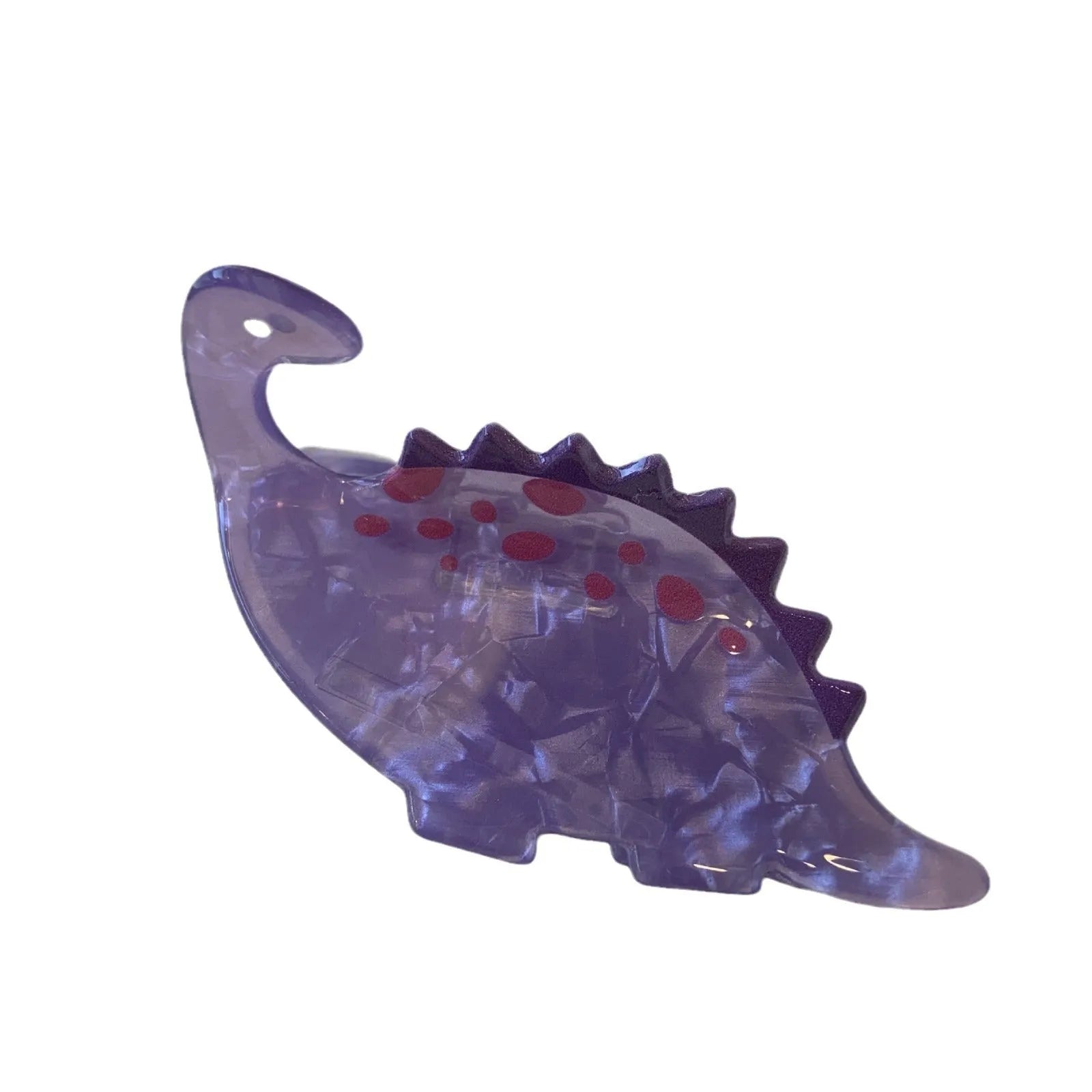Dinosaur-themed acrylic jaw grip hairpin in six colour options for women's hair