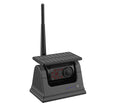 YL-Solar WF908 solar-powered wireless reversing camera with magnet mount on black aluminium alloy shell.