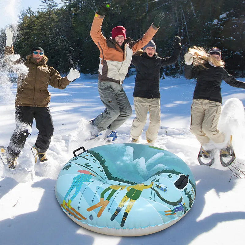 PVC winter ski ring with printed design options for outdoor cold weather play