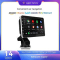 Wireless Carplay GPS car navigator with 7 inch OLED screen and suction cup mount