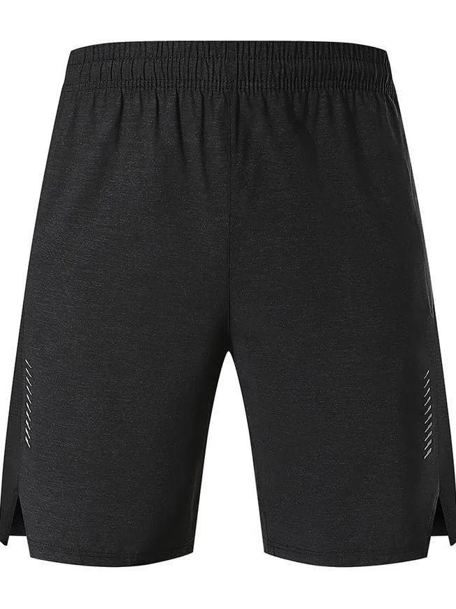 Men's forest green spandex shorts with a mid-waist fit and casual shorts length on a white background