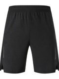 Men's forest green spandex shorts with a mid-waist fit and casual shorts length on a white background