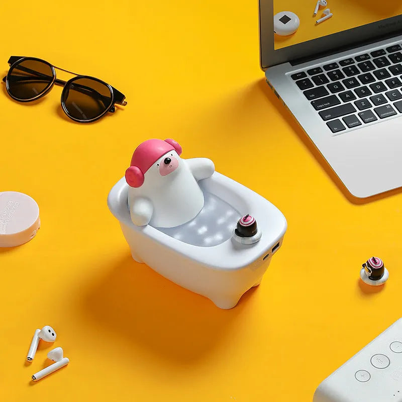 White USB-powered portable air humidifier and essential oil diffuser on a desk